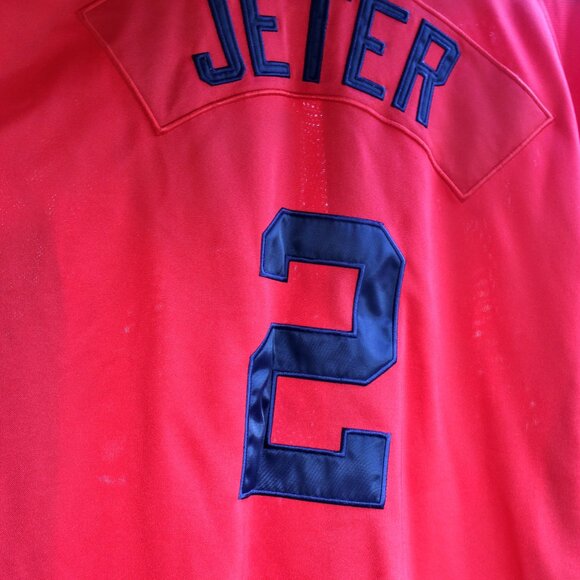 Baseball VTG Derek Jeter Jersey NY Yankees #2 Nike Team Genuine Merchandise - Picture 7 of 15